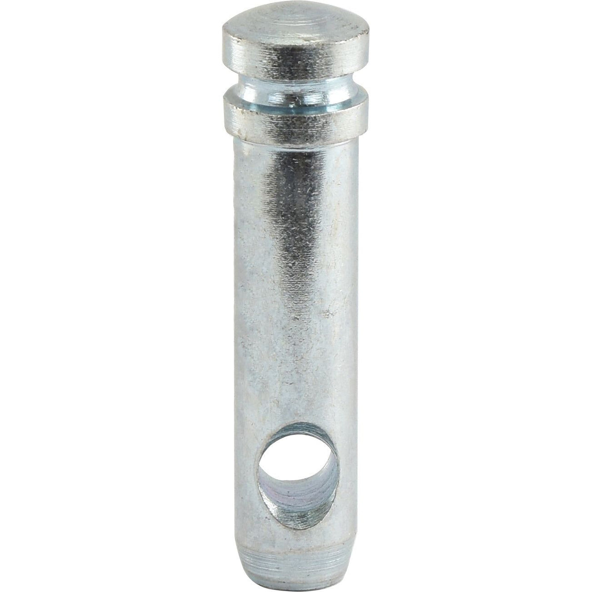 The Sparex Top Link Pin 19x52mm Cat. 1 (Sparex Part No. S.115) features a cylindrical metal design with a circular hole near the bottom, a small ridge near the top, and an overall length suitable for various applications.