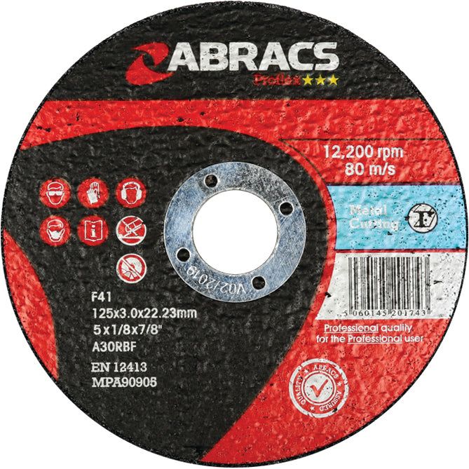 Flat Metal Cutting Disc Ø125 x 3 x 22.23mm A30RBF
- S.11871 - Farming Parts