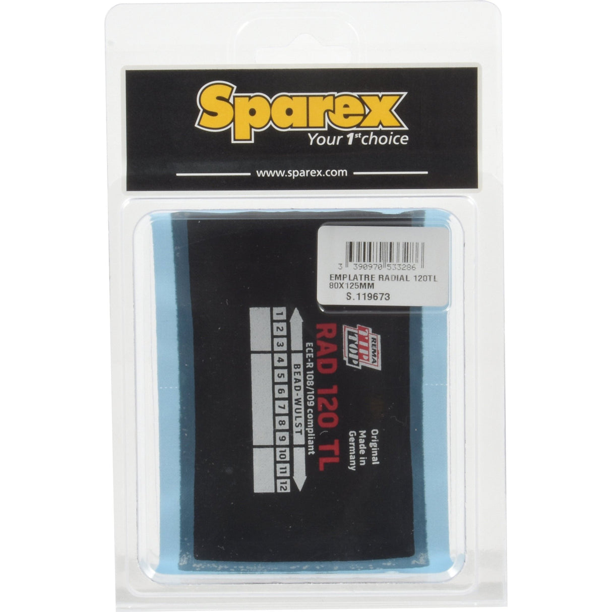 Repair patch radial (120tl) 80x125mm x 1pc. agripak
- S.119673 - Farming Parts