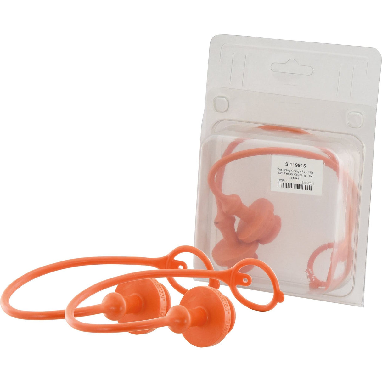 Faster Dust Plug Orange PVC Fits 1/2'' Female Coupling - TM Series TM12LA (Agripak 2 pcs.) - S.119915 - Farming Parts