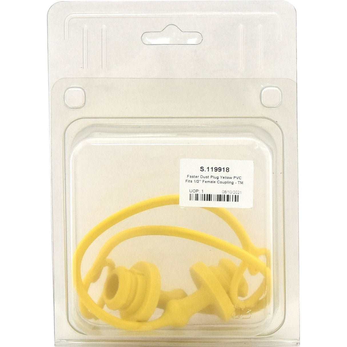 Faster Dust Plug Yellow PVC Fits 1/2'' Female Coupling - TM Series TM12LG (Agripak 2&nbsp;pcs.) - S.119918 - Farming Parts