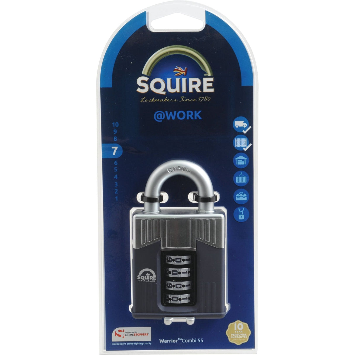 Squire 55 COMBI Warrior Combination Padlock, Body width: 55mm (Security rating: 7)
- S.129876 - Farming Parts