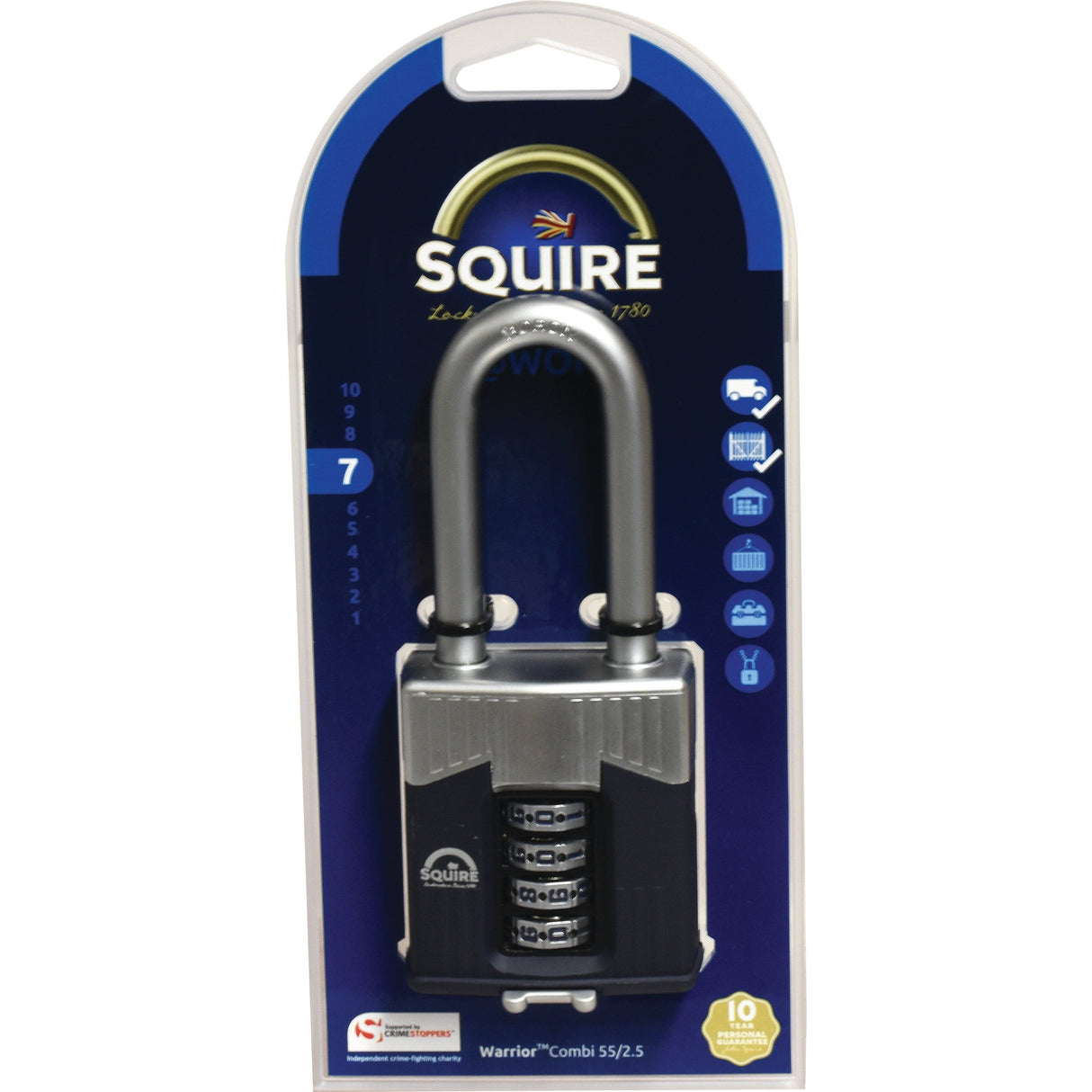 Squire 55/2.5 COMBI Warrior Combination Padlock, Body width: 55mm (Security rating: 7)
- S.129878 - Farming Parts