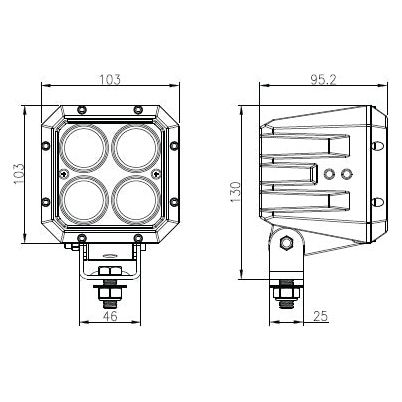 LED Work Light (Cree High Power), Interference: Class 3, 7200 Lumens Raw, 10-60V
 - S.130026 - Farming Parts