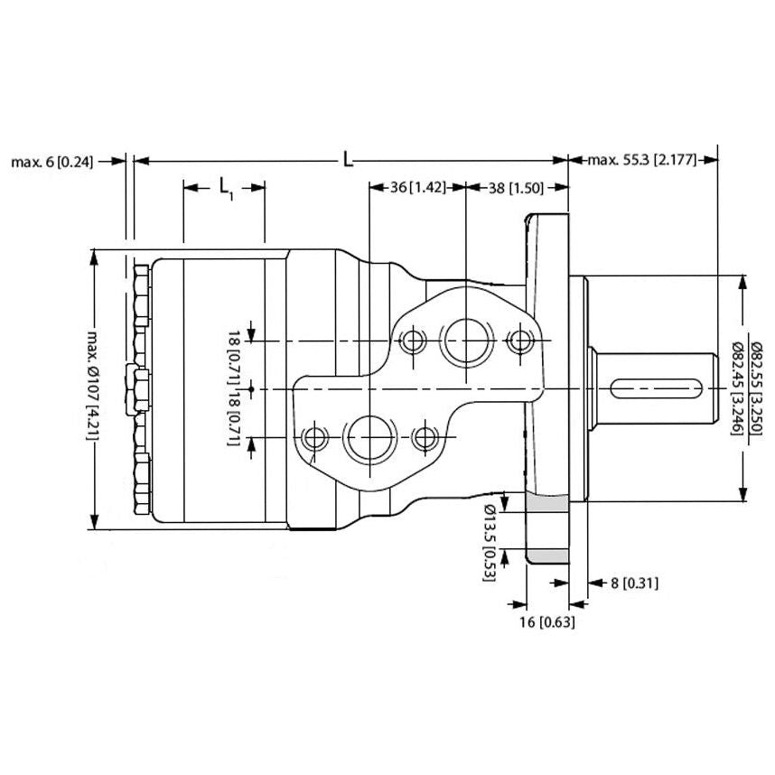 Danfoss Hydraulic Orbital Motor OMR125 125.7cc/rev with 25mm Straight / Parallel Shaft
- S.137173 - Farming Parts