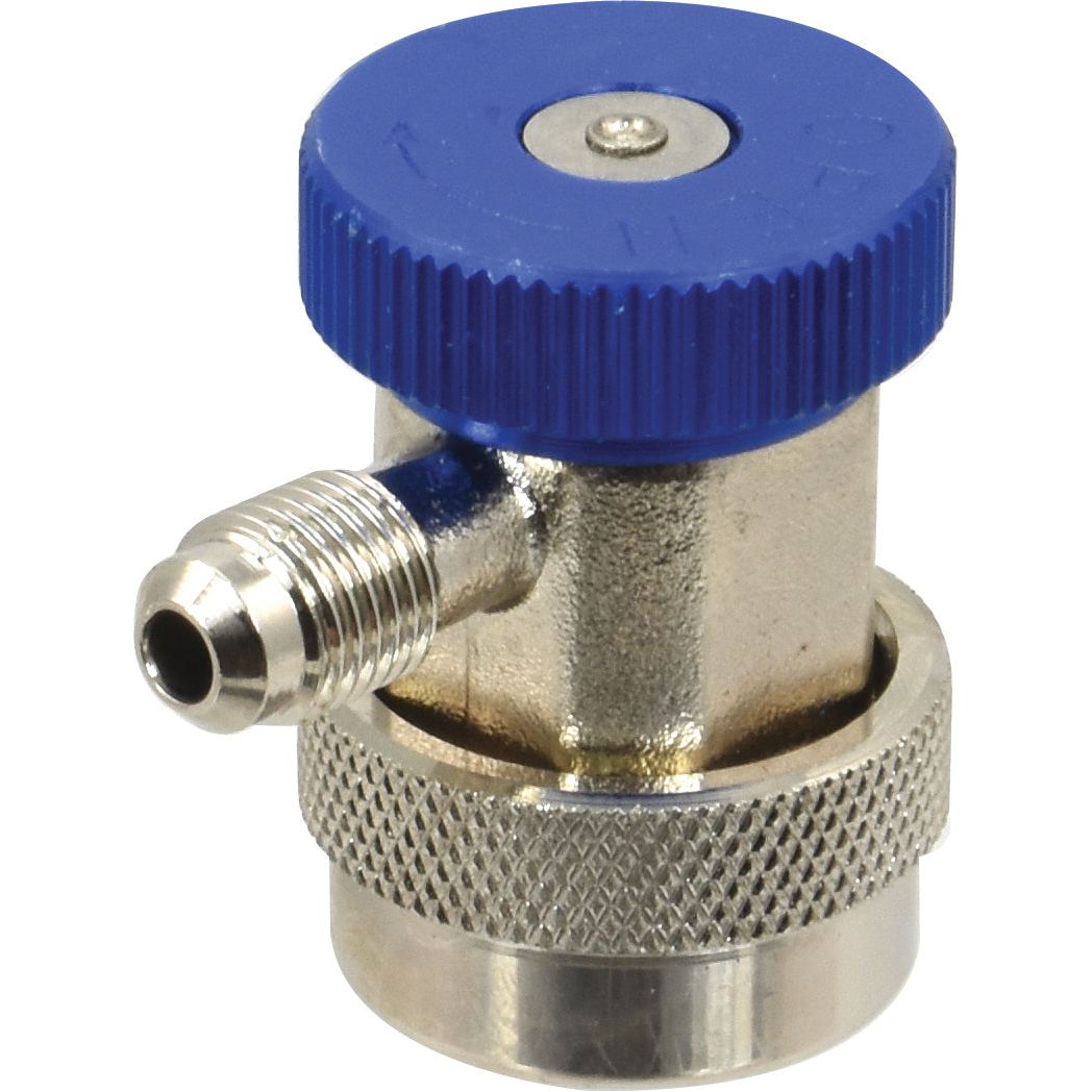 A close-up of the Quick Coupling (Sparex Part No. S.137915) from Sparex, featuring a blue plastic knob, a metallic body, and a 1/4'' threaded connection port on the side.