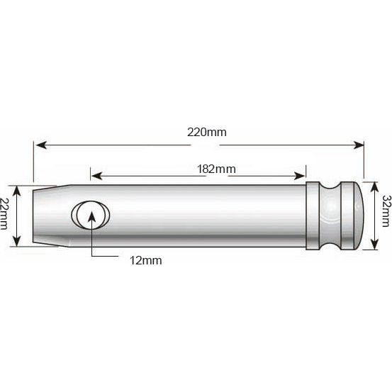 Lower link pin 22x182mm Cat. 1
 - S.140553 - Farming Parts