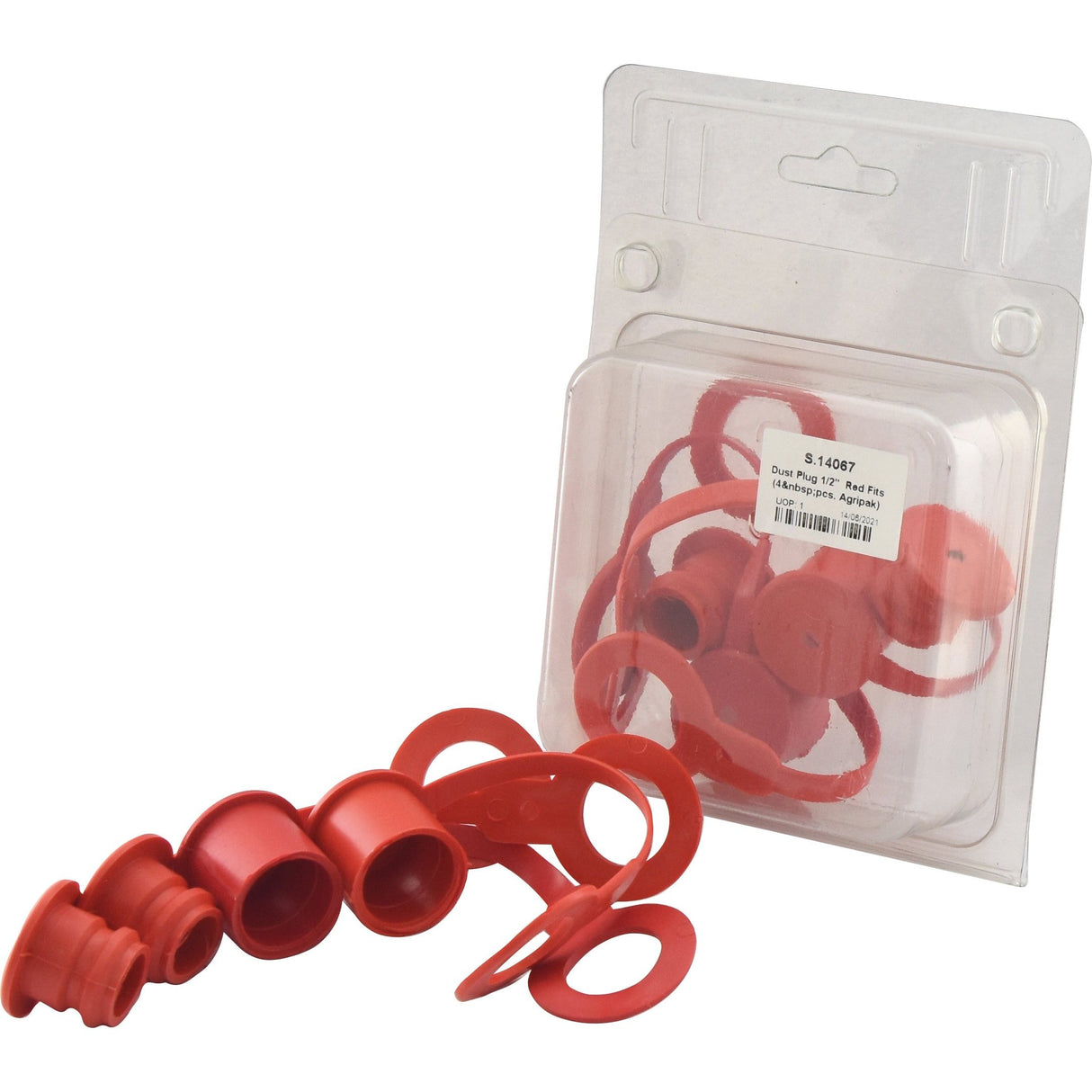 Sparex Dust Cover Set Red PVC Fits 1/2'' Male & Female Coupling (Agripak 4 pcs.) - S.14067 - Farming Parts