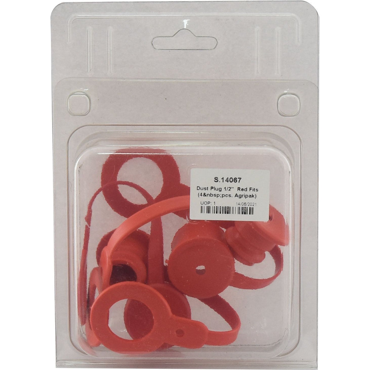 Sparex Dust Cover Set Red PVC Fits 1/2'' Male & Female Coupling (Agripak 4 pcs.) - S.14067 - Farming Parts