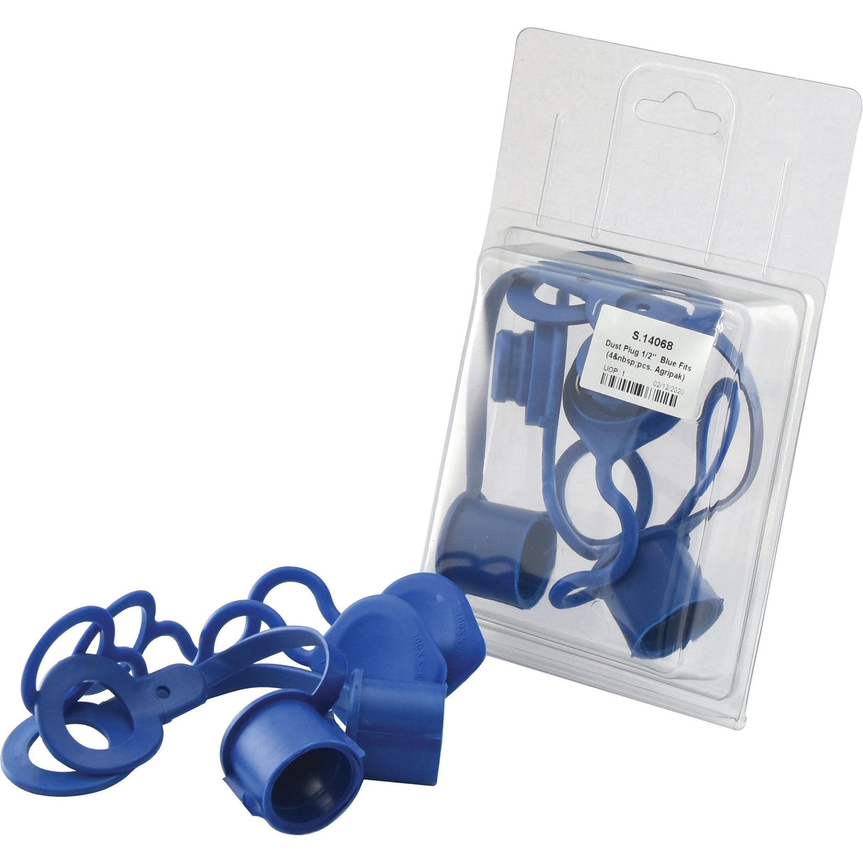 Sparex Dust Cover Set Blue PVC Fits 1/2'' Male & Female Coupling (Agripak 4 pcs.) - S.14068 - Farming Parts