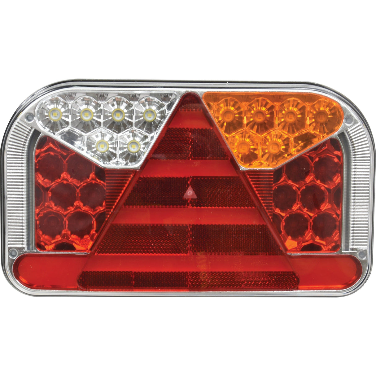 LED Rear Combination Light, Function: 7, Brake / Tail / Indicator / Fog / Reverse / Number Plate / Reflector, RH, 12-36V
 - S.143045 - Farming Parts