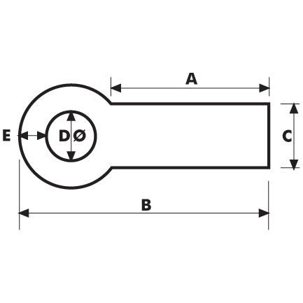 Weld on Towing Eye - 10 15/16'' - Tapered - S.14451 - Farming Parts