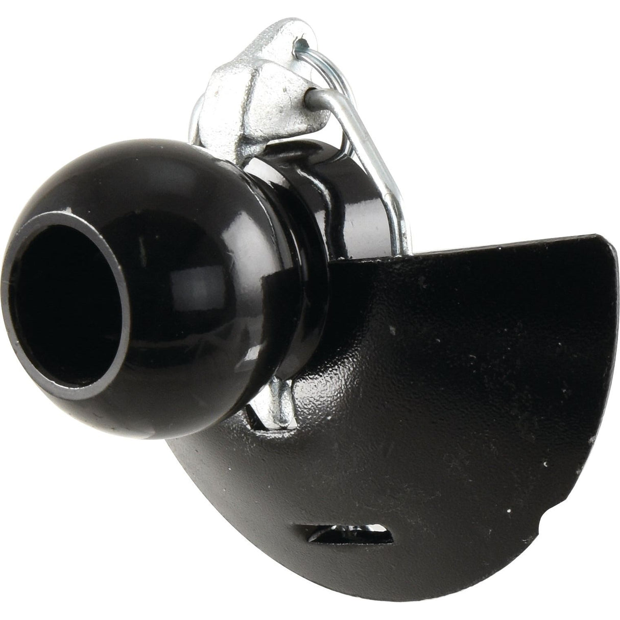 Close-up of the Sparex Heavy Duty Lower Link Ball, Guide Cone, and Linch Pin (Cat. 2/2) - S.148198, featuring a spherical shape and an EPD plated protective shield for superior corrosion protection, used to secure towing attachments.