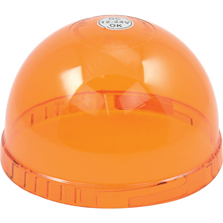 The Sparex Replacement Lens, compatible with models S.115169, S.113213, S.114414, and S.115170 - S.150443, is an orange, dome-shaped light cover labeled "DC 12-24V OK" on top that serves as a low-profile beacon for emergency or warning lights.