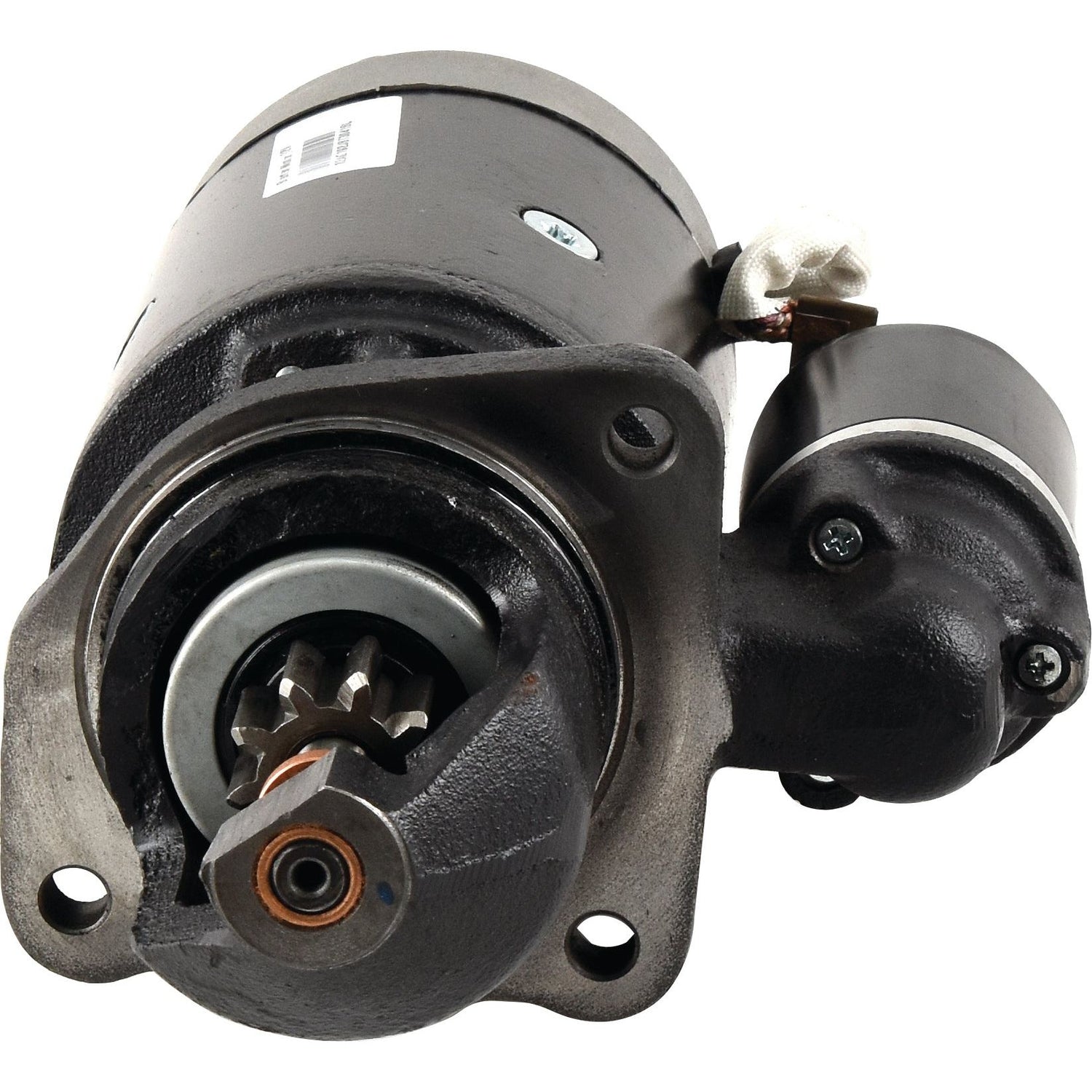 Close-up of a Sparex Starter Motor - 12V, 3.1Kw (Sparex Part No.S.150749) showing the gear, housing, and electrical connections.