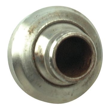 A close-up view of the Top Link Swivel Set (Cat. 0) from Sparex, part number S.15149, which features a 16mm diameter metallic exhaust pipe tip with a slightly rusted interior and a reflective outer surface.