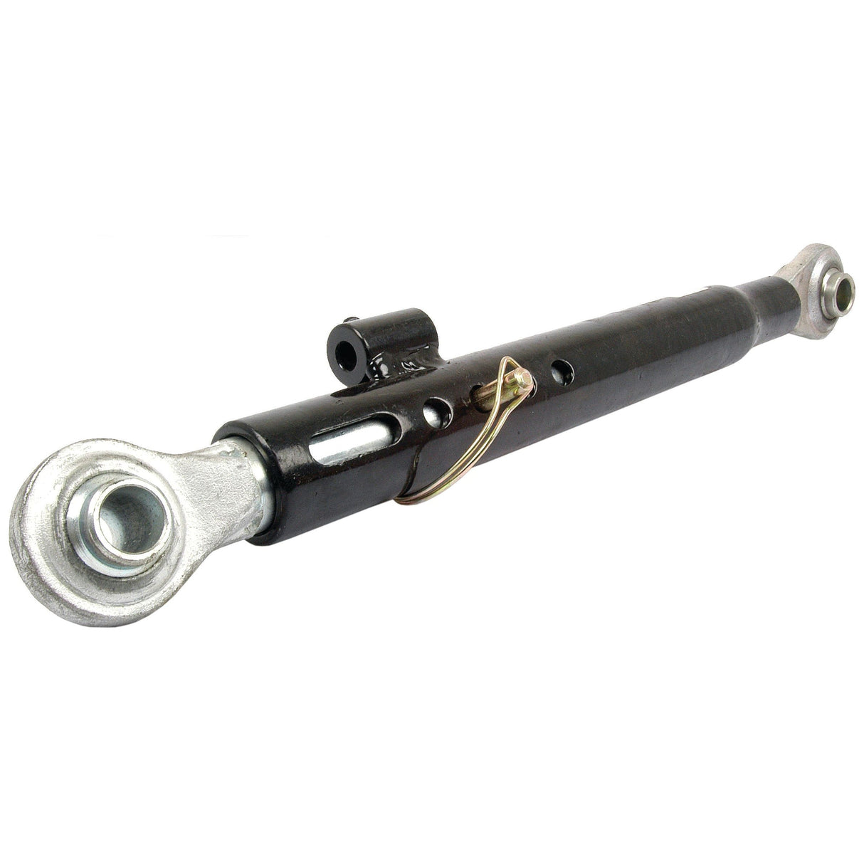 A Sparex Bar Hole Stabiliser - S.15621 with metal end fittings, black main body, and attached wire.