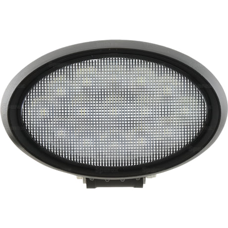 Massey Ferguson LED Work Light, Class 5 interference with 4500 Lumens raw power and a voltage range of 10-30V (S.163906), featuring an oval shape, grid-patterned lens, and dark gray housing. The background prominently displays overlapping "Sparex" text.