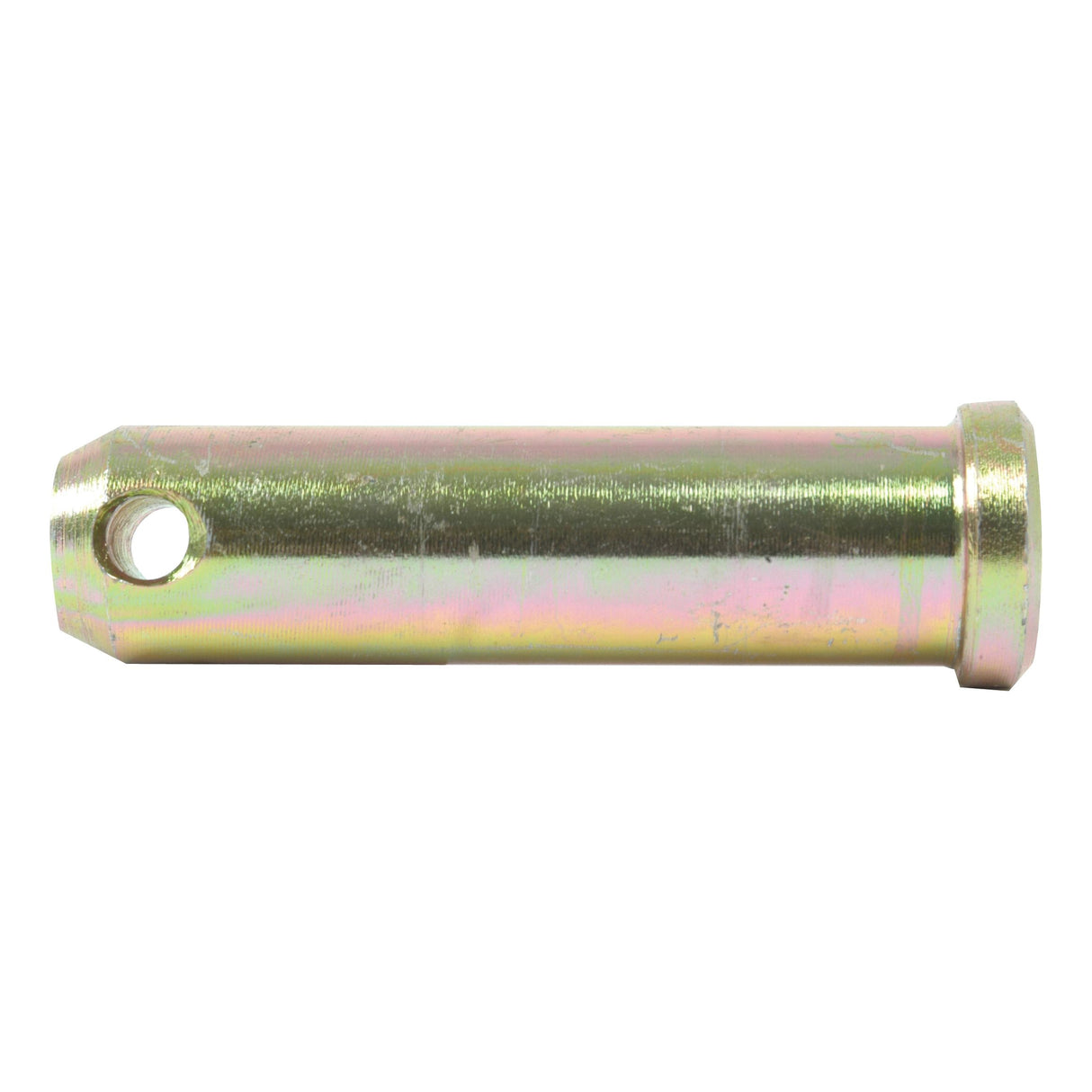 A close-up of the Sparex Clevis Pin - S.17410, a metallic cylindrical pin often utilized in a John Deere Top Link Assembly, featuring a small hole near one end.
