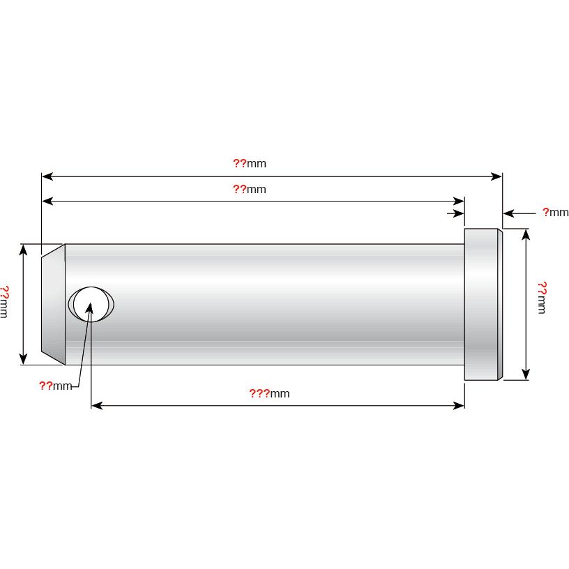 Technical drawing of a cylindrical metal component with unspecified measurements. The component, named Clevis Pin - S.17410 and part of the Sparex brand, is used in a Top Link Assembly for John Deere. It features a hole near one end, a larger diameter flange at one end, and multiple dimension lines.