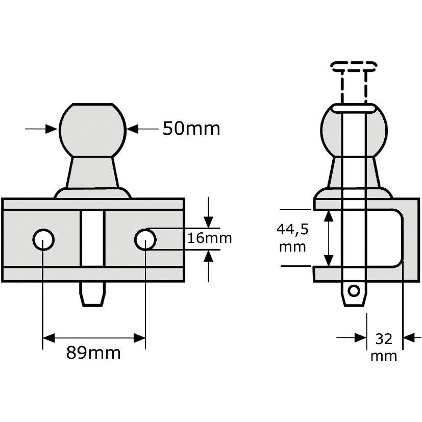 Double Duty Ball Hitch 50mm (Orange)
 - S.2061 - Farming Parts