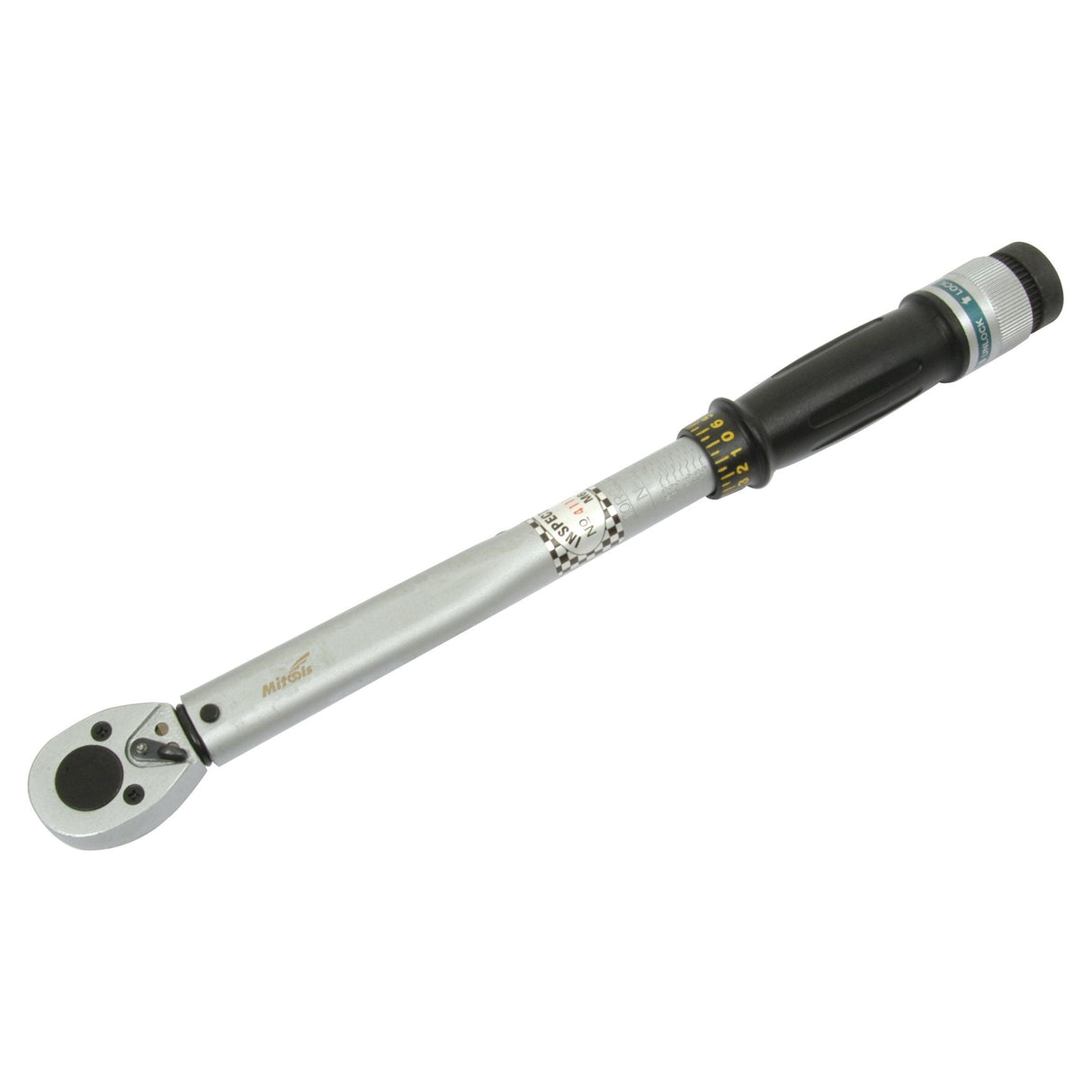 Sparex's Analog Wrench 3/8'' - S.23325, featuring a black handle and a measurement range of 20-110Nm, clearly indicates settings on the shaft.