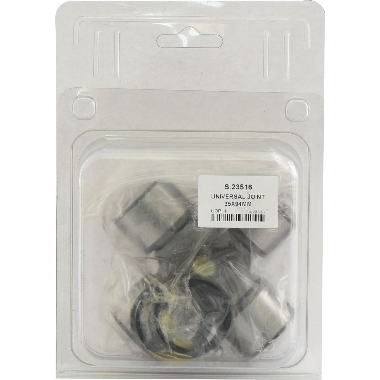 A packaged Sparex Universal Joint measuring 34.0 x 94.0mm, labeled with part number S.23516, enclosed in a clear plastic case with a hanging tab.