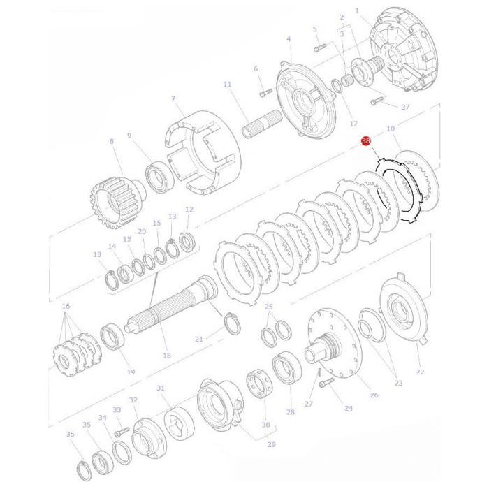 Massey Ferguson - Wet Clutch Tray - 3619156M1 - Farming Parts