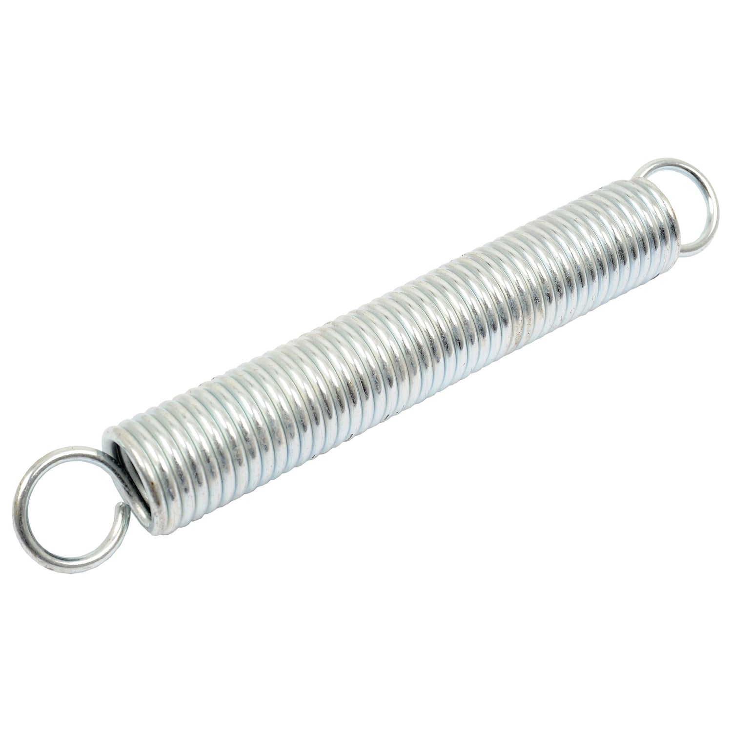 The Sparex Tension Spring (Part No. S.24854) is a silver metal spring with loops at both ends, featuring a wire diameter of 3.8mm, a spring diameter of 29mm, and a length of 215mm.