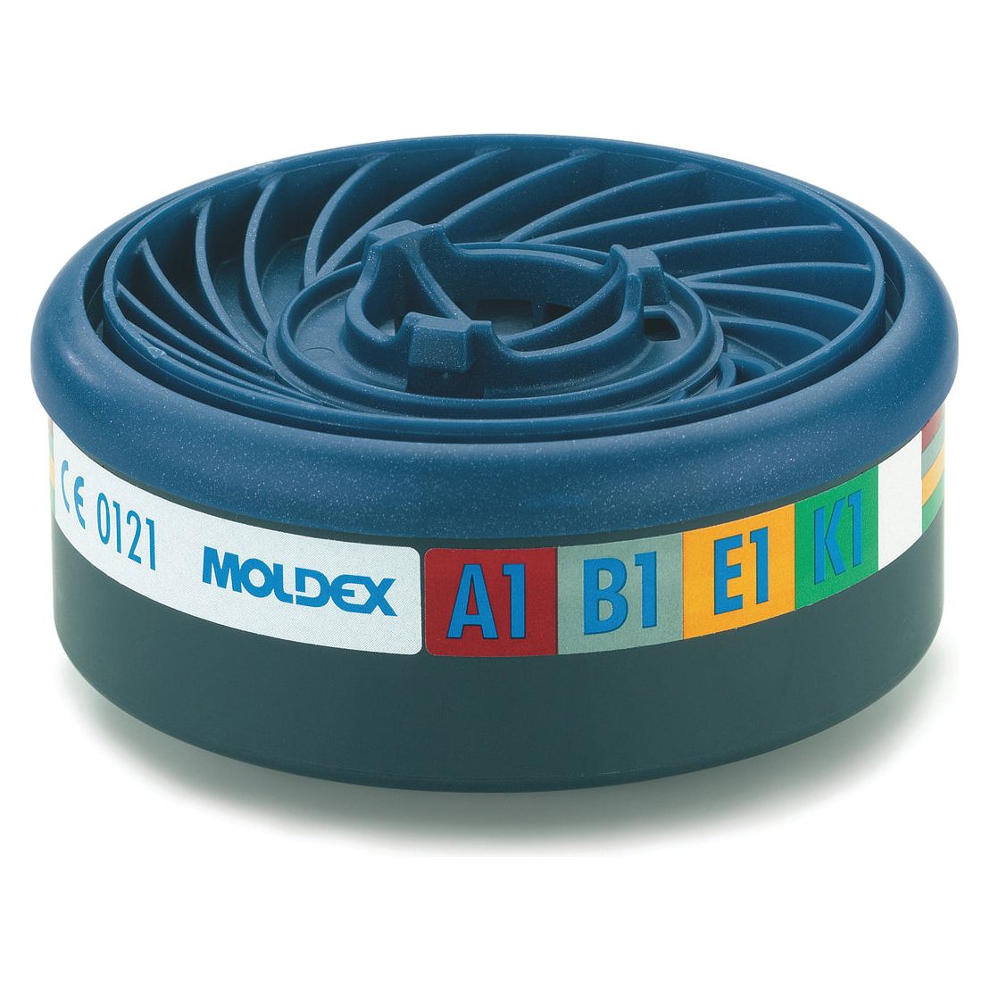 A blue Sparex RESPIRATOR-CARTRIDGE ABEK (PR) with labels "A1, B1, E1, K1" and a CE 0121 marking is essential safety equipment.