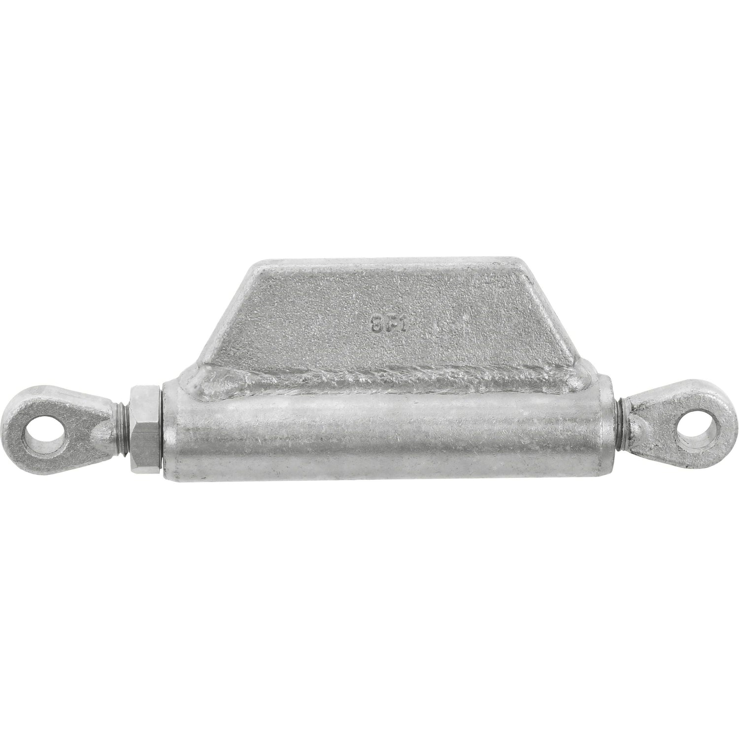 The Sparex Stabiliser Turnbuckle 3/4'' UNC, also known as Sparex Part No. S.25258, is a metal tension rod with eyelets on both ends and a rectangular block in the center, featuring precise UNC thread length for secure installations.