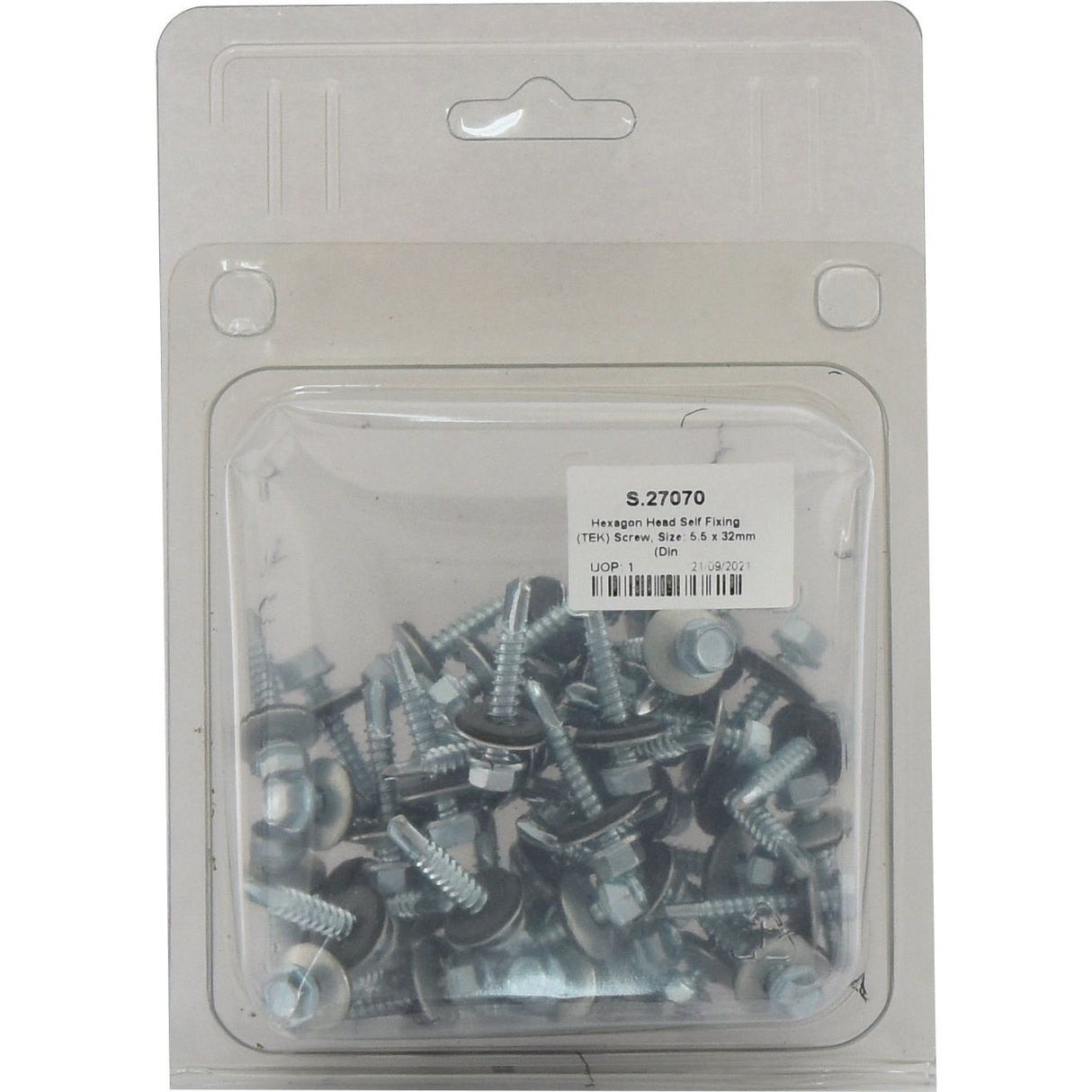 Hexagon Head Self Fixing (TEK) Screw, Size: 5.5 x 32mm (Din 7504K)
 - S.27070 - Farming Parts