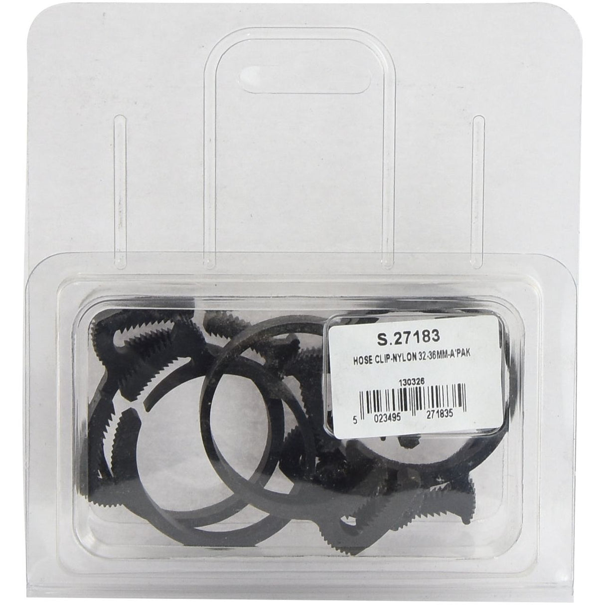 Nylon Hose Clip, Min⌀32mm, Max.⌀36mm, 5 pcs. Agripak.
- S.27183 - Farming Parts