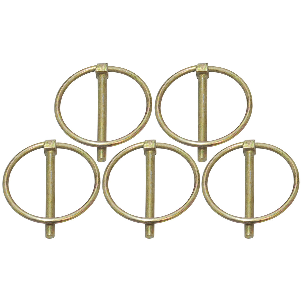 Five Sparex Round Linch Pins (Pin Ø4.5mm x 43mm) arranged in a symmetric pattern on a white background.
