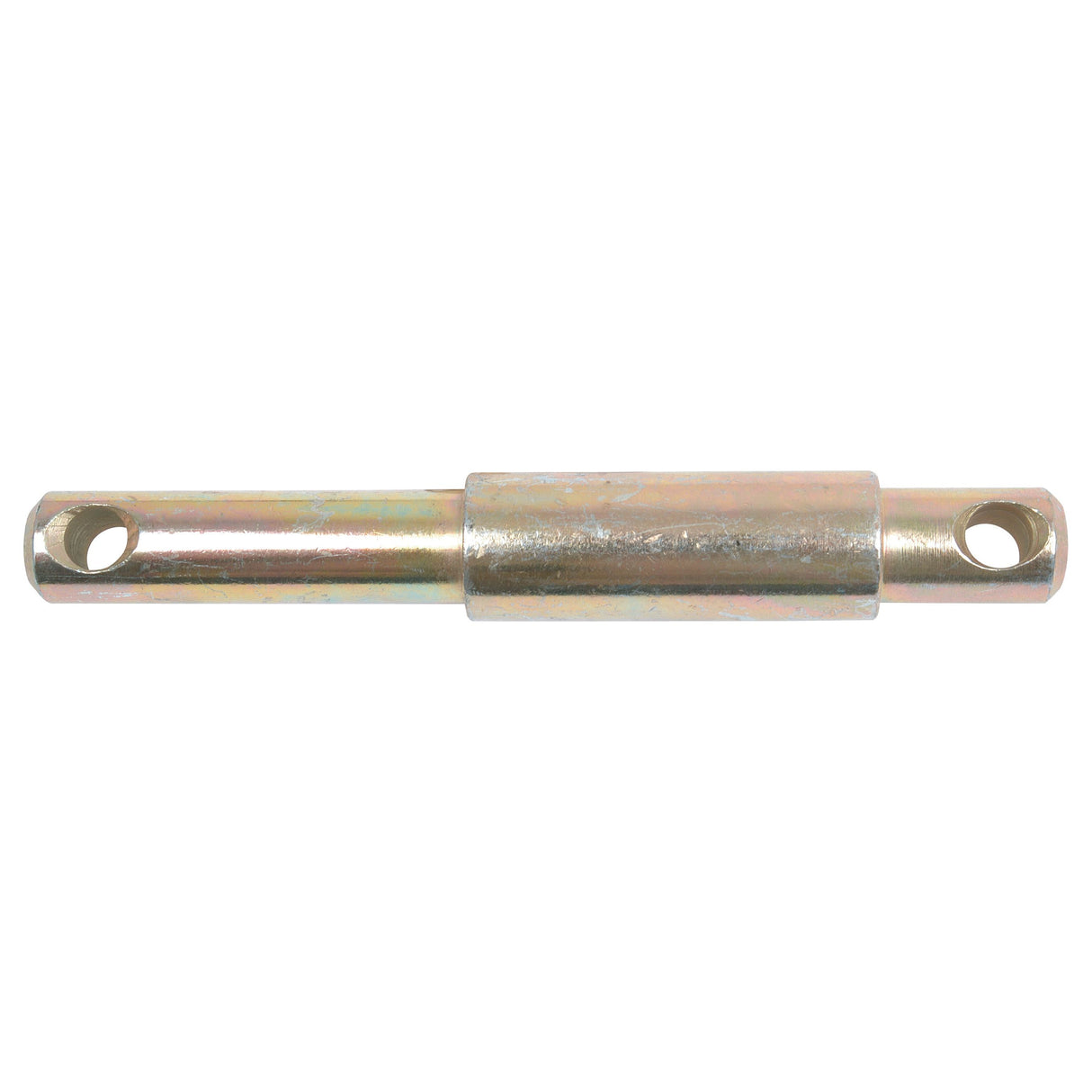 The Sparex Lower Link Pin – Dual Category 28 - 36 - 28mm Cat.2/3 (Sparex Part No.S.29235) features threaded ends and attachment holes for tensioning or adjusting the length of cables or rods. It is compatible with Category 2/3 systems and can be paired with a Dual Category Pin for enhanced versatility.