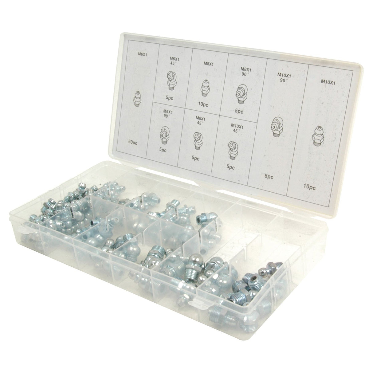 Grease Nipple - M6, M8, M10 Assorted (Handipak 110 pcs.)
- S.29897 - Farming Parts