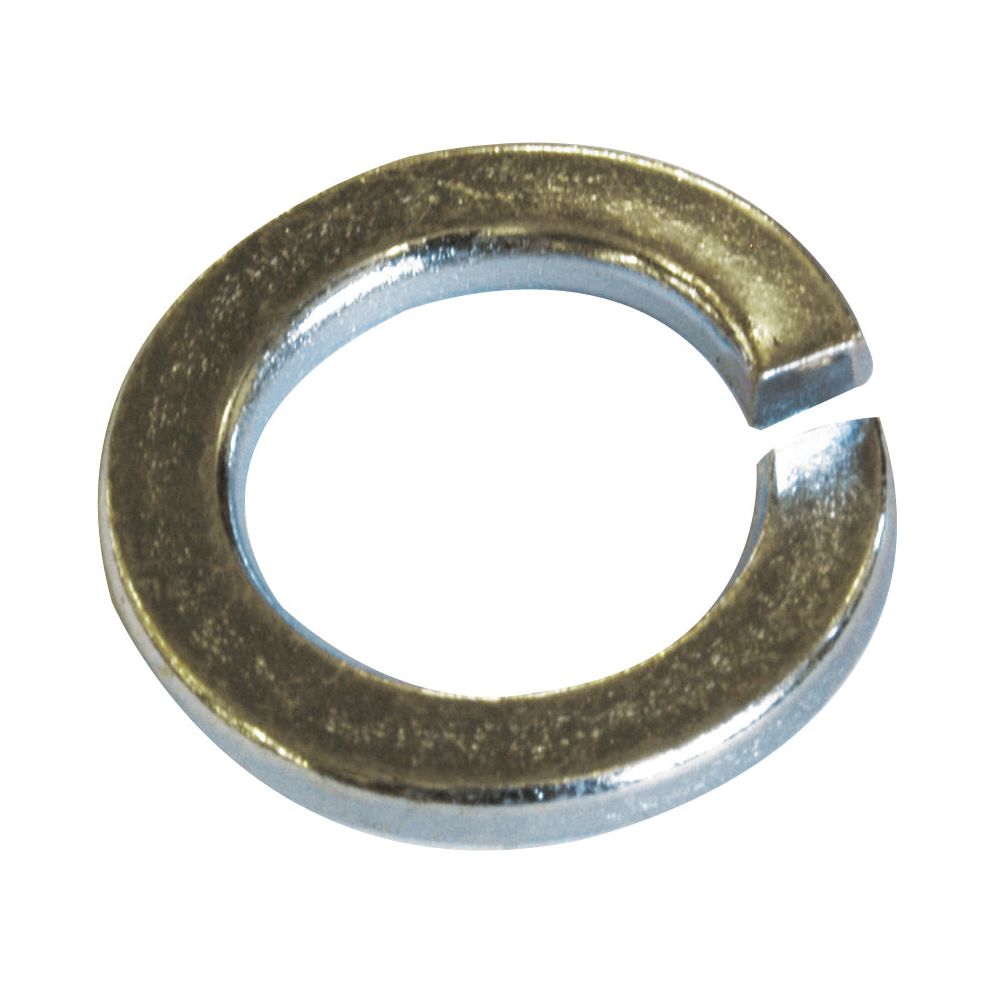 An image of the Sparex Imperial Spring Washer, ID: 5/16 - 1'' (DIN 127B), with a single cut along its circumference, forming a C-shape. (Sparex Part No. S.2994)