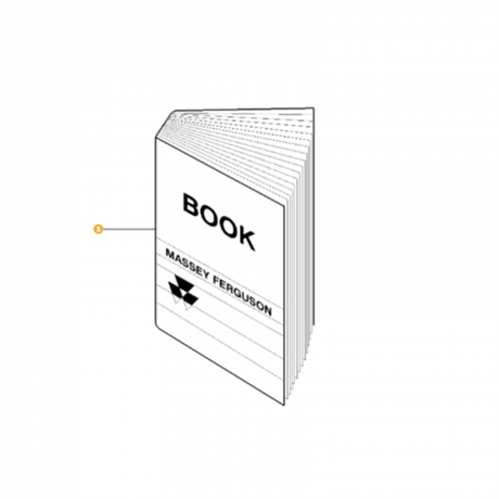 Illustration of a book titled "Massey Ferguson - 300 Series Operators Manual - 1856808M4" with the brand name AGCO and a triangular logo on the cover, resembling an operator's manual for the 300 Series.