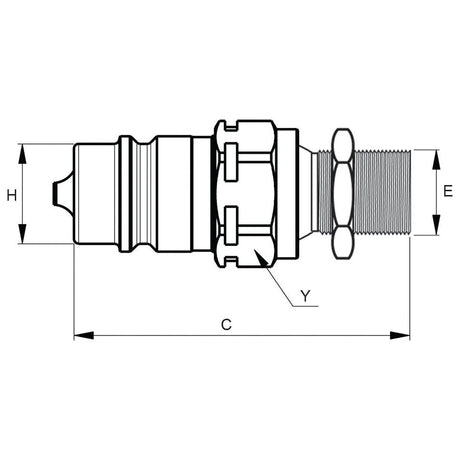 Stauff Quick Release Hydraulic Coupling Male 1/2'' Body x M22 x 1.50 Metric Male Bulkhead
 - S.30207 - Farming Parts