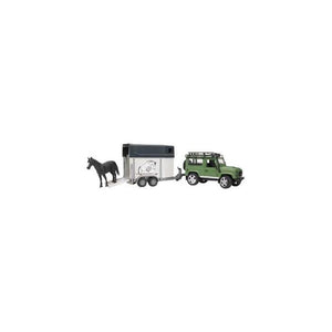 Bruder - Land Rover Defender with Horse Box and Horse - T025922 - Farming Parts
