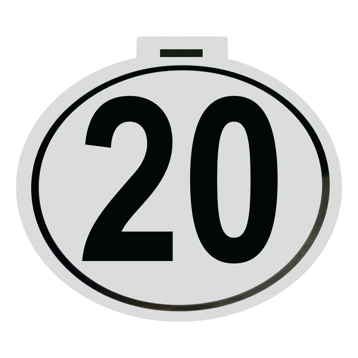 A circular Sparex Speed Limit Sign 20KM/H - S.31362 shows the number "20" in black on a white background, ideal for speed regulation zones.