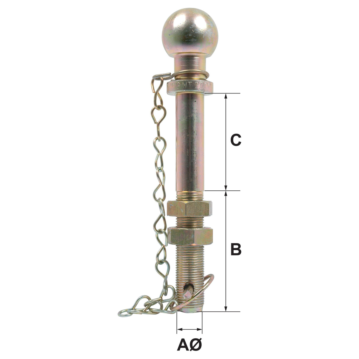 Ball Hitch Pin, 1250Kg (Long)
 - S.3210 - Farming Parts