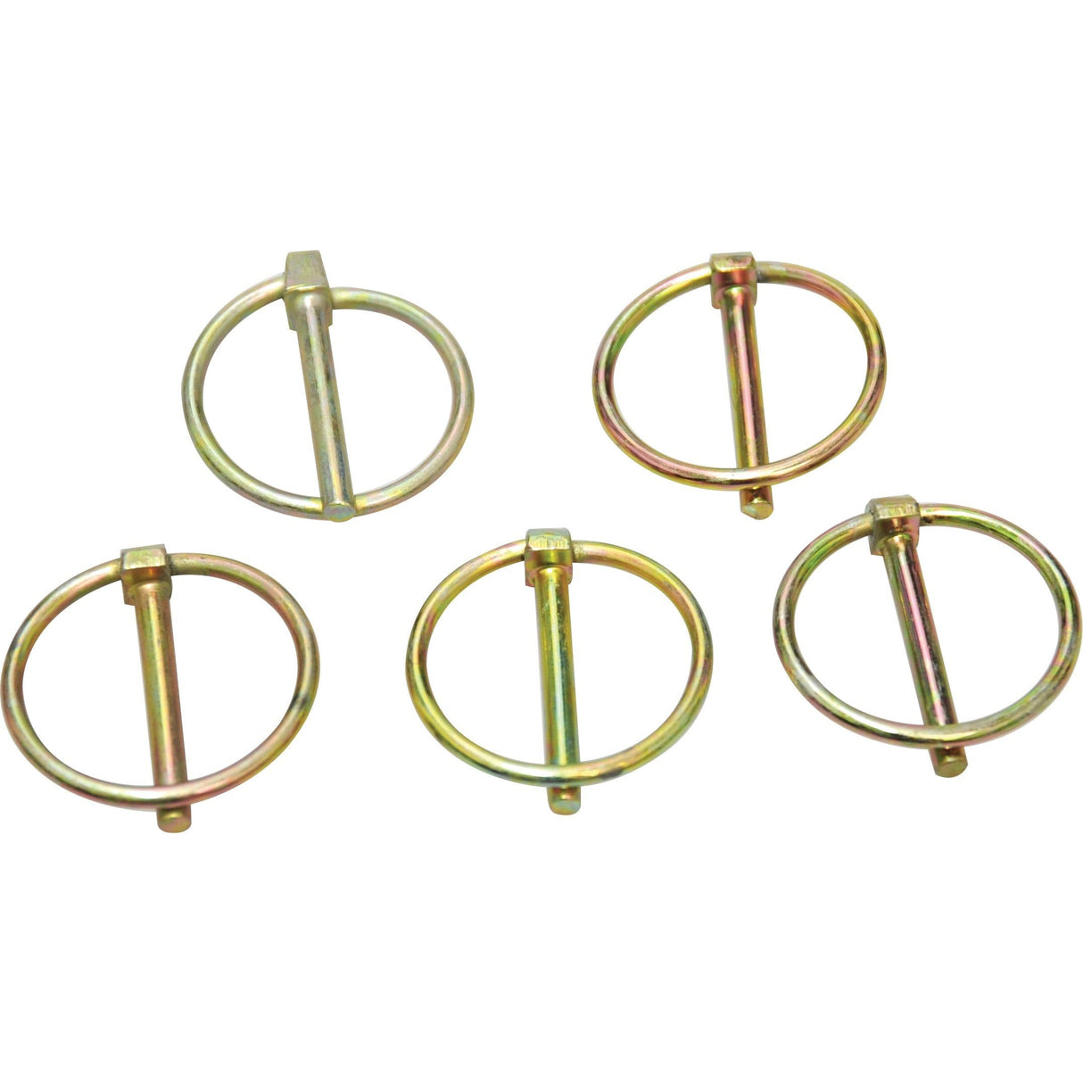 A set of five Round Linch Pins, each with a 4.5mm x 35mm metal ring and straight pin for fastening, organized in a loose formation. This product is the Sparex Part No.S.3288 - Round Linch Pins (5 pcs.), branded by Sparex in their Agripak line.