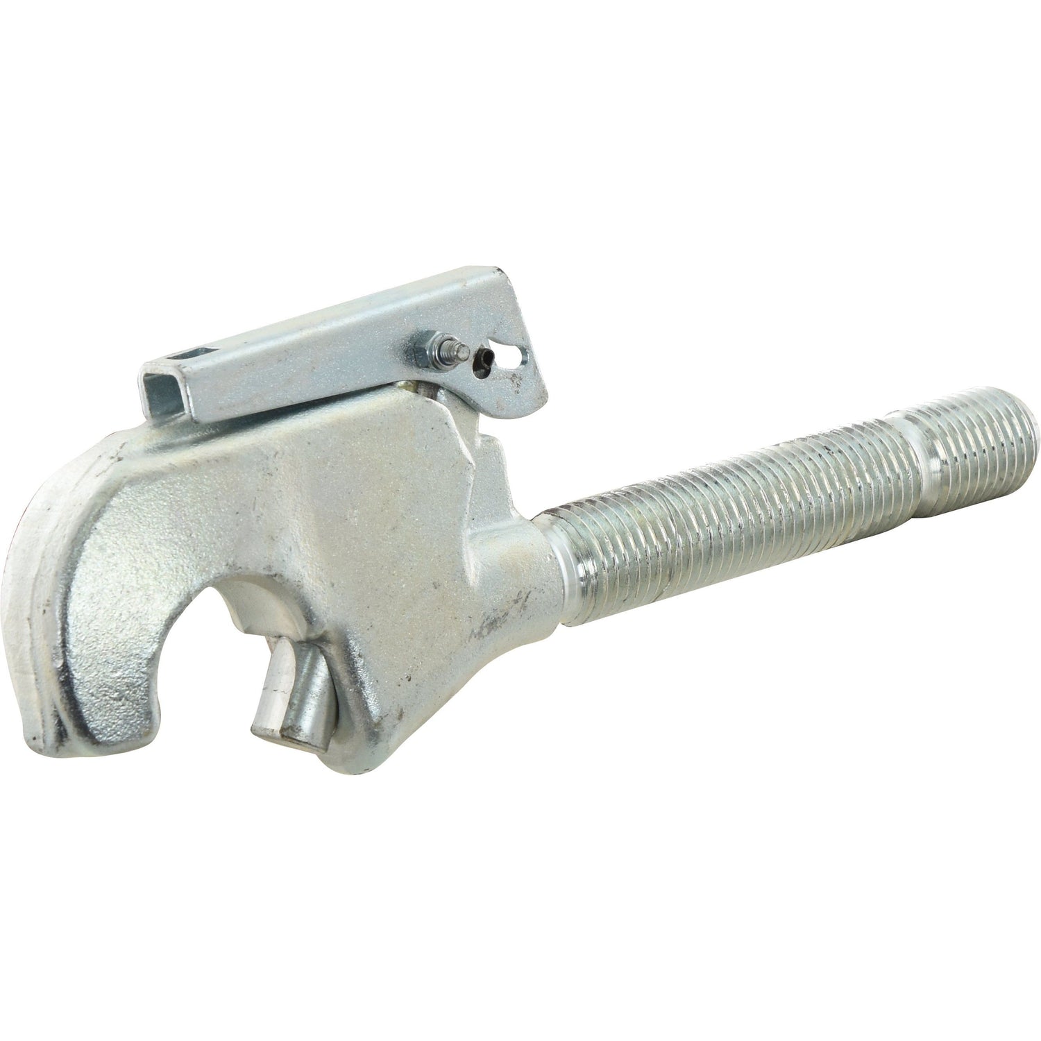 The Sparex Top Link Forged Hook End, RH (Cat. 2) - S.33024 features a silver metal finish with an adjustable threaded handle and a sharp cutting blade, making it ideal for precision work in various applications.