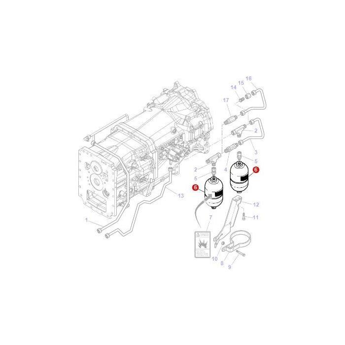 Massey Ferguson - Accumulator - 3619551M4 - Farming Parts