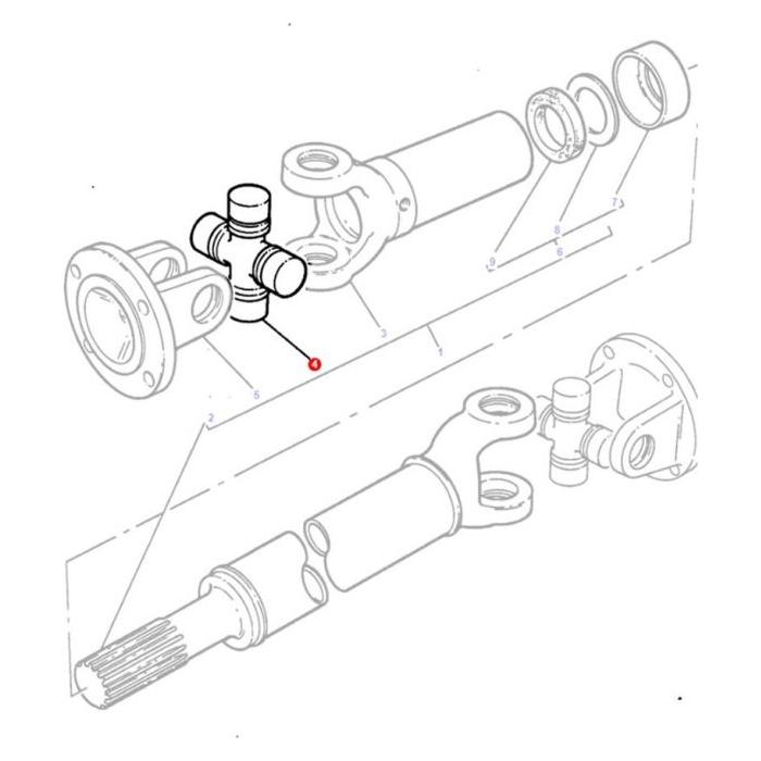 Massey Ferguson - Crosspiece Drive Shaft - 3475808M1 - Farming Parts