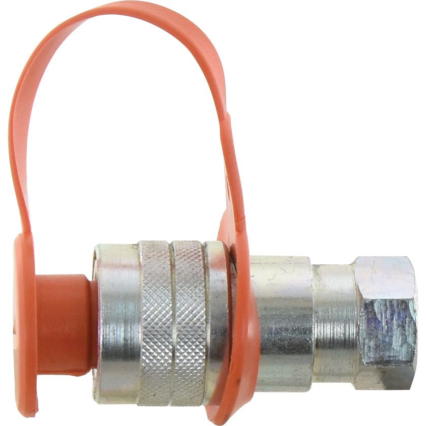 A Dust Plug Orange PVC Fits 1/2" Female Coupling - S.3852 from Sparex, designed to protect metal hydraulic quick connect fittings.