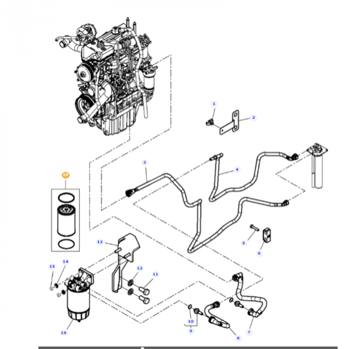 Massey Ferguson - Fuel Filter Element Kit - 3909638M1 - Farming Parts