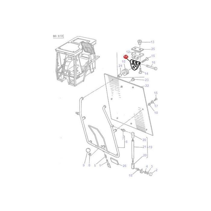 Massey Ferguson - Rear Window Hinge - 3301222M1 - Farming Parts