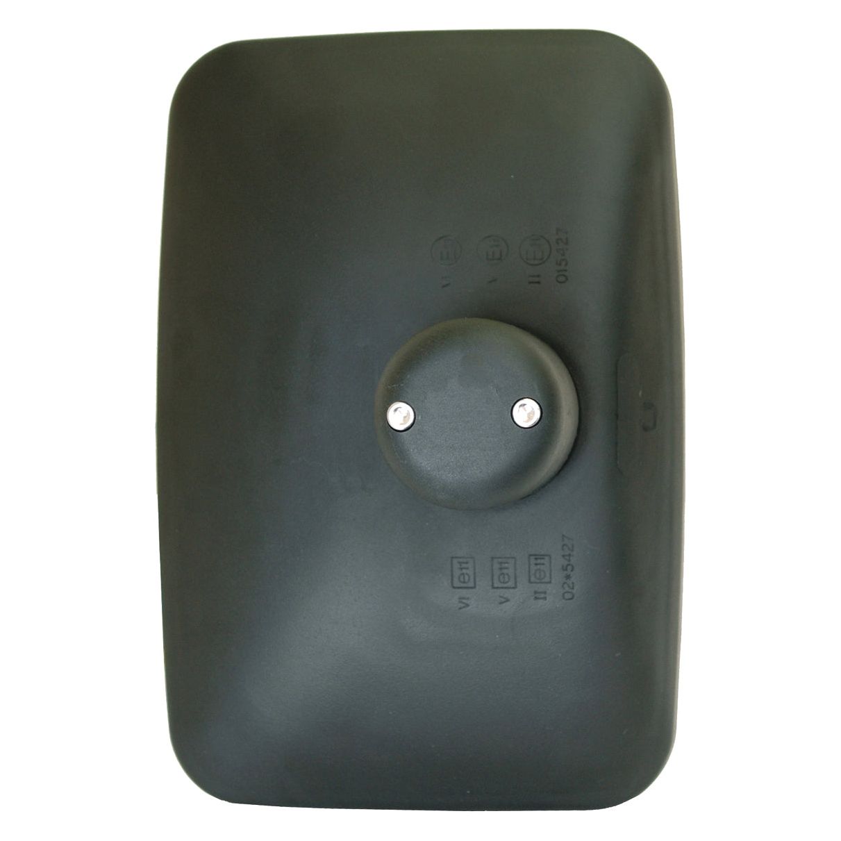 A black, rectangular Mirror Head by Sparex (product S.39767) with a hard shell, unbreakable design, and universal fitting is shown against a white background. The wide-angle design includes two small metal bolts in the center on one side.
